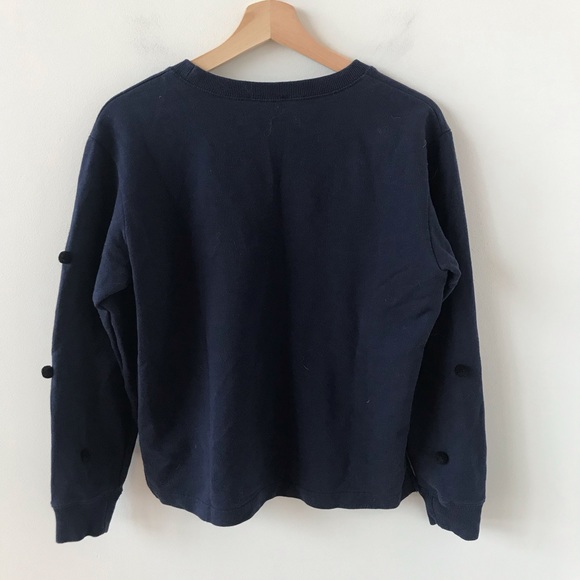 J Crew navy blue Pom Pom sweatshirt - Picture 2 of 7